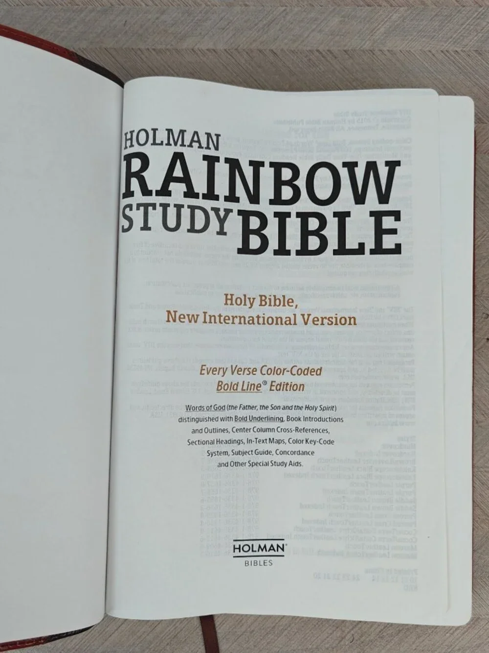 Holman Rainbow Study Bible NIV Edition 2015 Cocoa Terra Cotta LeatherTouch